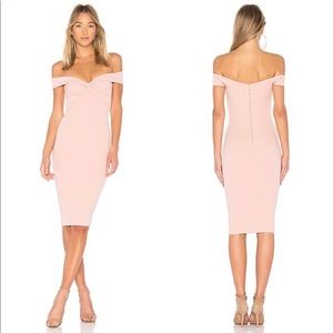 Nookie Off the Shoulder Blush Midi Dress